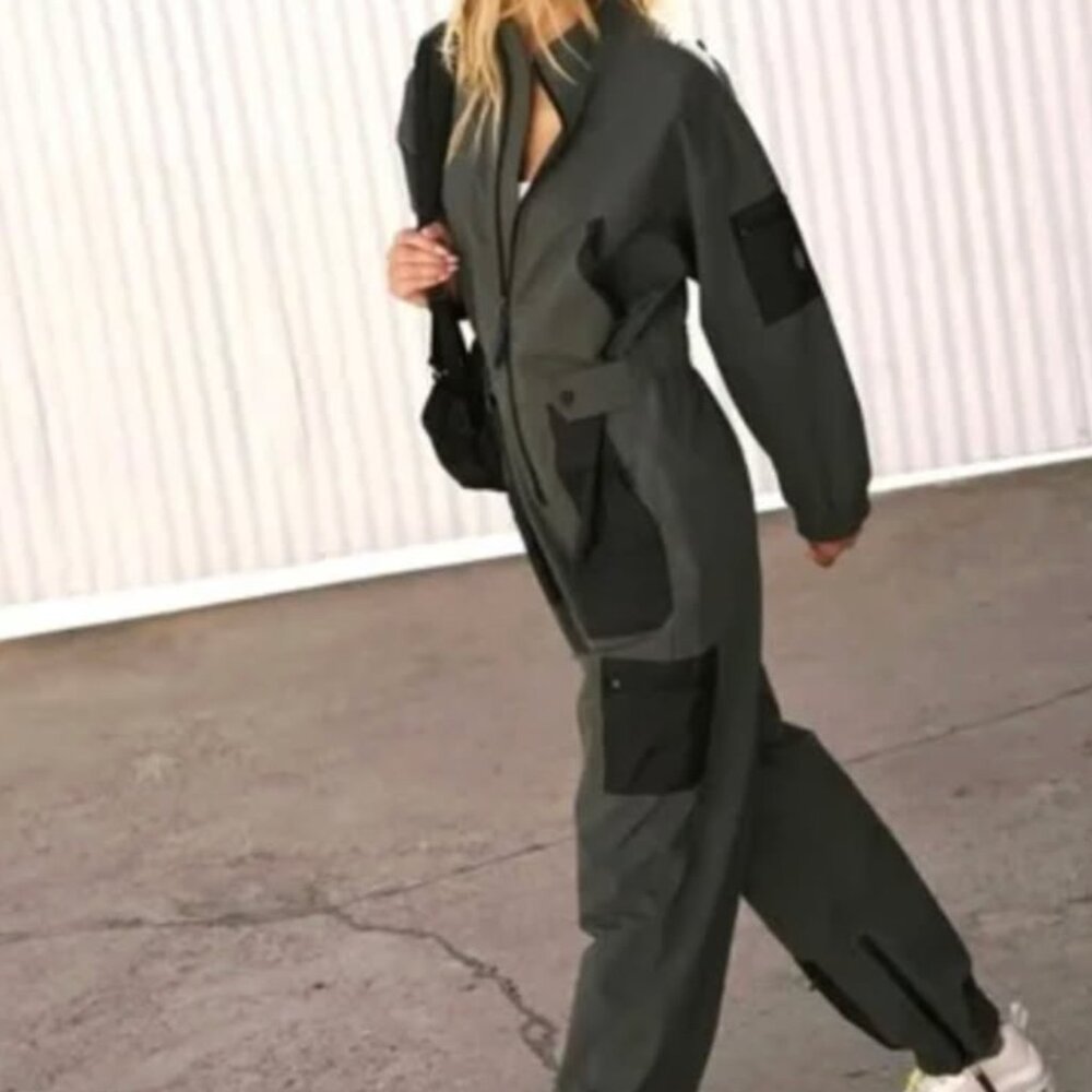 NWT Free People Movement Mountain Blazin' Coverall Dark Shadow Small outdoor
